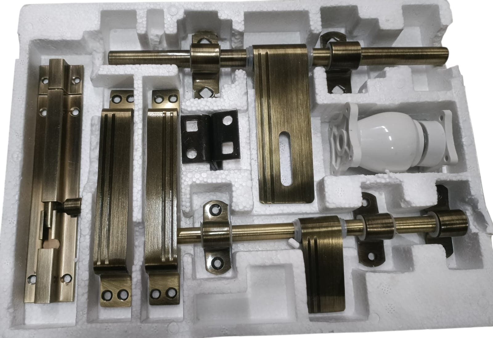 Antique Brass Door Hardware Kit Set